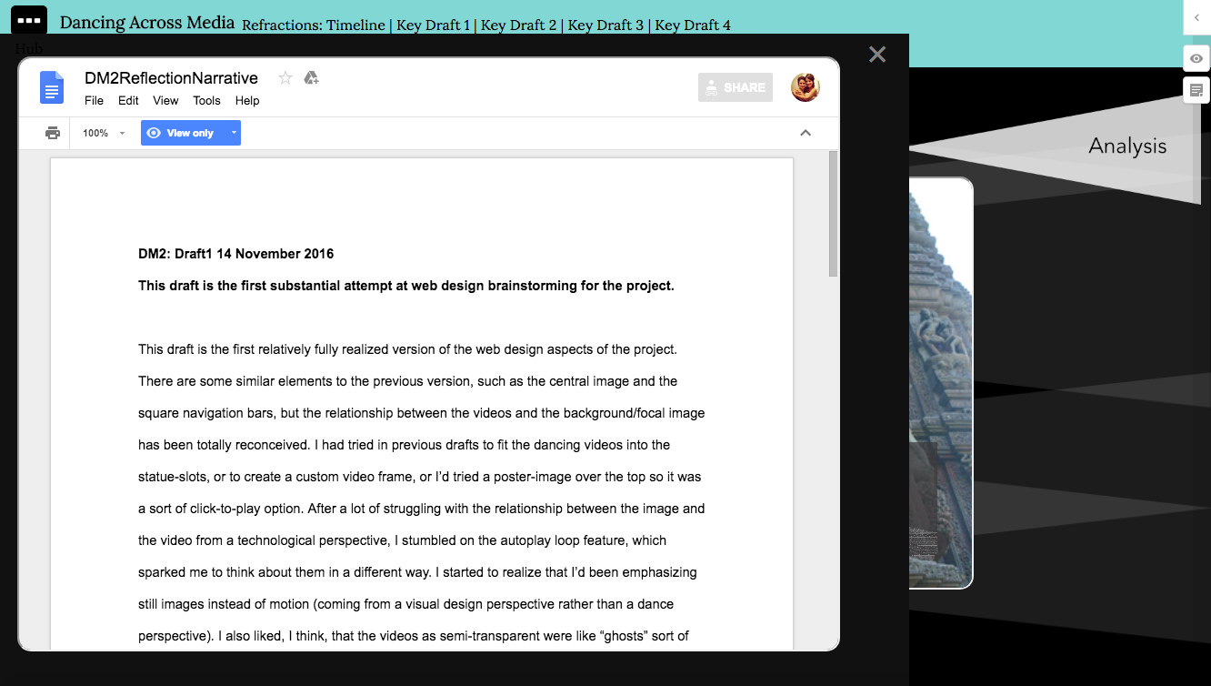 image of example reflection narrative popup