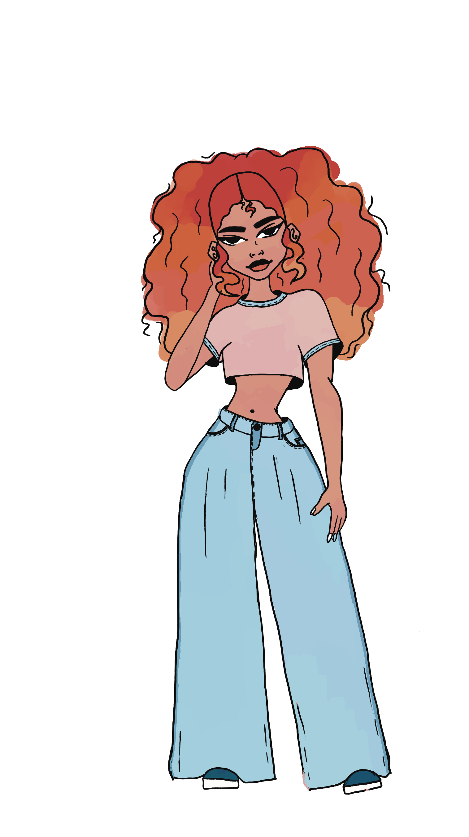 Illustrated character design of Clementine.